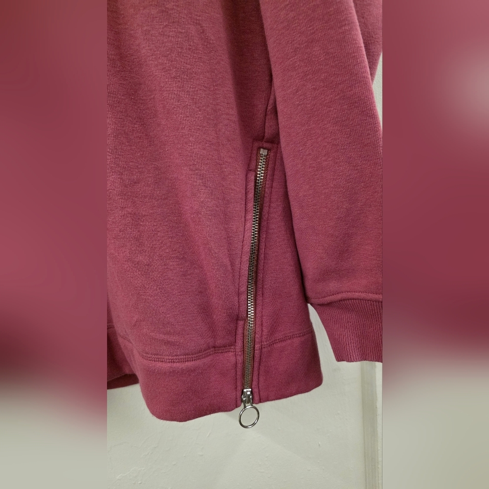 🍁Athleta Cozy Karma Side Zip Funnel Neck Sweatshirt Victorian Berry Size SP EUC - Picture 3 of 7